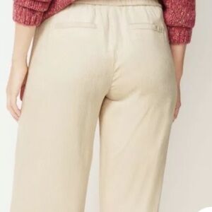 J Hill Wide Leg Fluid Cords Barley Women’s Beige Pants Sz Large new